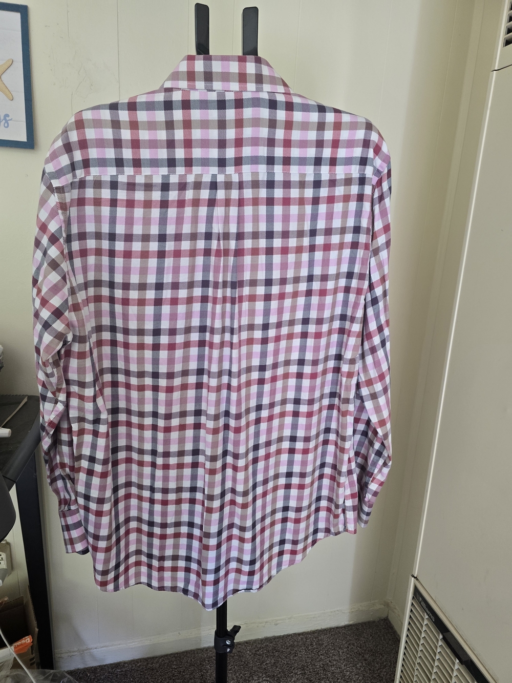 Peter Millar Men’s XL Plaid 100% Cotton Long Sleeve Button Down Shirt